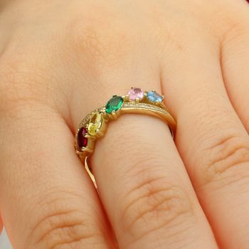 Złoty Pierścionek Damski 375 – Kolorowe Cyrkonie, Rozmiar 18 cyrkonie.jpg